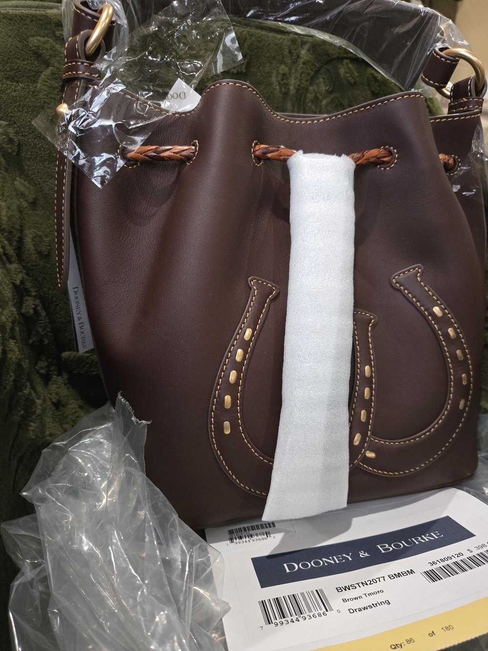 Rare Dooney & Bourke Brown T'moro Western Leather Drawstring Bucket Bag.NWT. - Picture 2 of 11